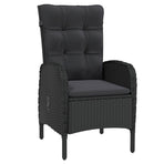 7 Piece Garden Dining Set Poly Rattan Black