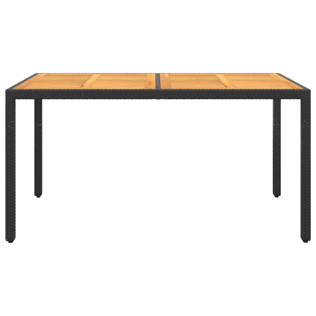 7 Piece Garden Dining Set Poly Rattan Black