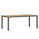 7 Piece Garden Dining Set Poly Rattan Black - 45-Degree Angle