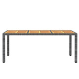 7 Piece Garden Dining Set Poly Rattan Black - Rear View