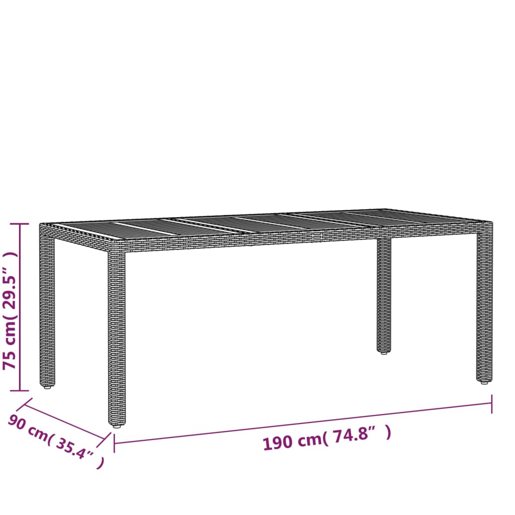 7 Piece Garden Dining Set Poly Rattan Black