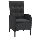 9 Piece Garden Dining Set Poly Rattan Black - Top-Down View
