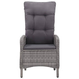 3 Piece Garden Dining Set Poly Rattan and Glass Grey