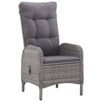 5 Piece Garden Dining Set Poly Rattan and Acacia Wood Grey