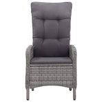 5 Piece Garden Dining Set Poly Rattan and Acacia Wood Grey