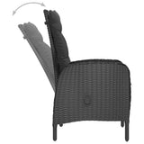 5 Piece Garden Dining Set Poly Rattan and Acacia Wood Black - Extra Image