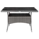 9 Piece Garden Dining Set Poly Rattan and Glass Grey