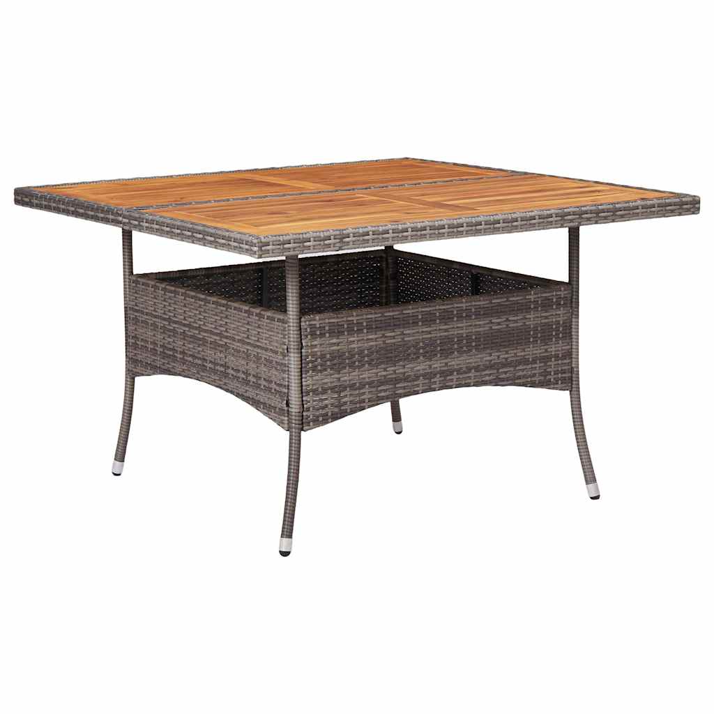 9 Piece Garden Dining Set Poly Rattan and Acacia Wood Grey