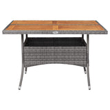 9 Piece Garden Dining Set Poly Rattan and Acacia Wood Grey