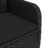 9 Piece Garden Dining Set Poly Rattan and Glass Black - Extra Image