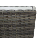 3 Piece Garden Bistro Set Poly Rattan and Glass Grey