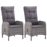 3 Piece Garden Bistro Set Poly Rattan and Acacia Wood Grey