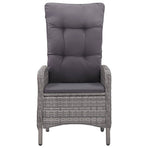 3 Piece Garden Bistro Set Poly Rattan and Acacia Wood Grey
