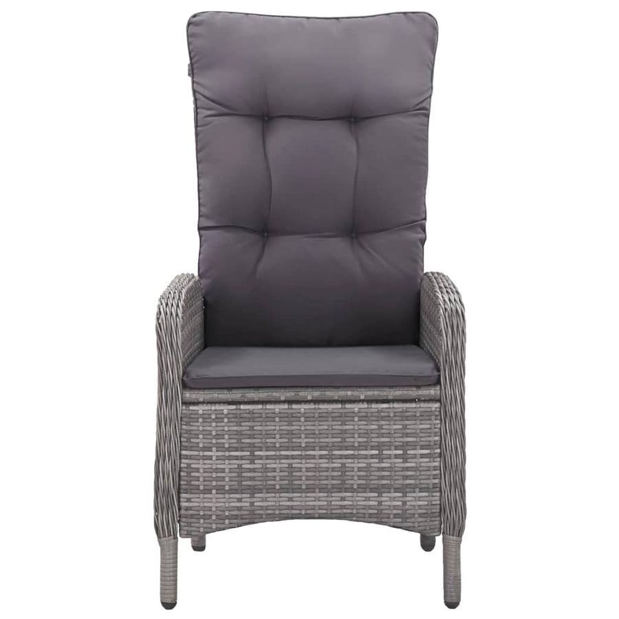 3 Piece Garden Bistro Set Poly Rattan and Acacia Wood Grey