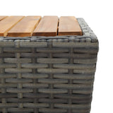 3 Piece Garden Bistro Set Poly Rattan and Acacia Wood Grey