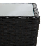 3 Piece Garden Bistro Set Poly Rattan and Glass Black
