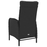 3 Piece Garden Bistro Set Poly Rattan and Acacia Wood Black
