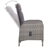 3 Piece Garden Bistro Set Poly Rattan and Acacia Wood Grey