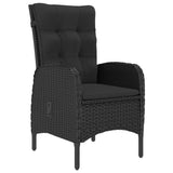 3 Piece Garden Bistro Set Poly Rattan and Glass Black - Close-Up Angle