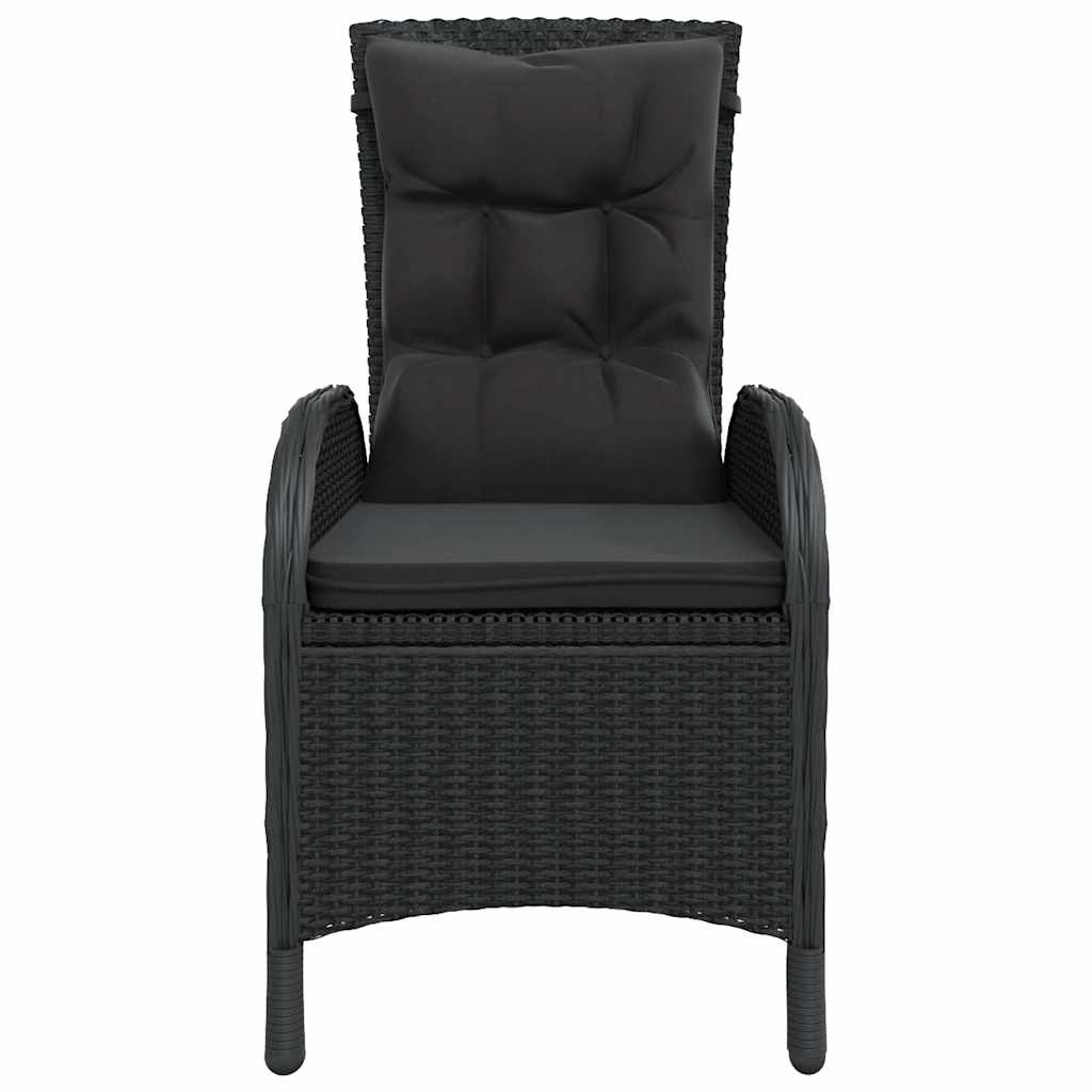 3 Piece Garden Bistro Set Poly Rattan and Solid Wood Acacia Black
