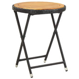 3 Piece Garden Bistro Set Poly Rattan and Solid Wood Acacia Black