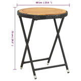 3 Piece Garden Bistro Set Poly Rattan and Solid Wood Acacia Black