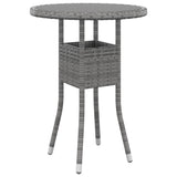 3 Piece Garden Bistro Set Poly Rattan Grey - Low Angle