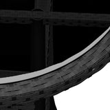 3 Piece Garden Bistro Set Poly Rattan Black - Close-Up Angle