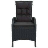 3 Piece Garden Bistro Set Poly Rattan Black - Side View