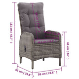 3 Piece Garden Bistro Set Poly Rattan Grey - Extra Image