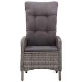 5 Piece Garden Bistro Set Poly Rattan Grey