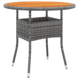 5 Piece Garden Bistro Set Poly Rattan Grey - Low Angle