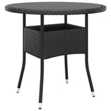 5 Piece Garden Bistro Set Poly Rattan Black - Rear View