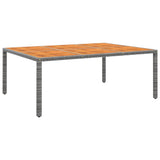 11 Piece Garden Dining Set Poly Rattan Grey - Rear View