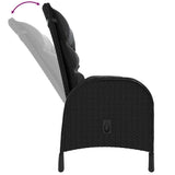 11 Piece Garden Dining Set Poly Rattan Black - 45-Degree Angle