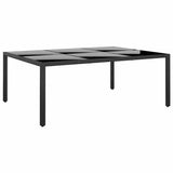 11 Piece Garden Dining Set Poly Rattan Black - Rear View