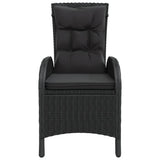 11 Piece Garden Dining Set Poly Rattan Black - Side View