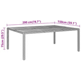11 Piece Garden Dining Set Poly Rattan Black - Extra Image