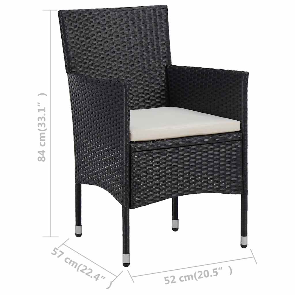 11 Piece Garden Dining Set Poly Rattan Black