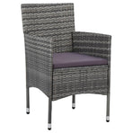 11 Piece Garden Dining Set Poly Rattan Grey