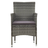 11 Piece Garden Dining Set Poly Rattan Grey - Top-Down View