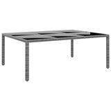 11 Piece Garden Dining Set Poly Rattan Grey - Rear View
