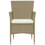 11 Piece Garden Dining Set Poly Rattan Beige