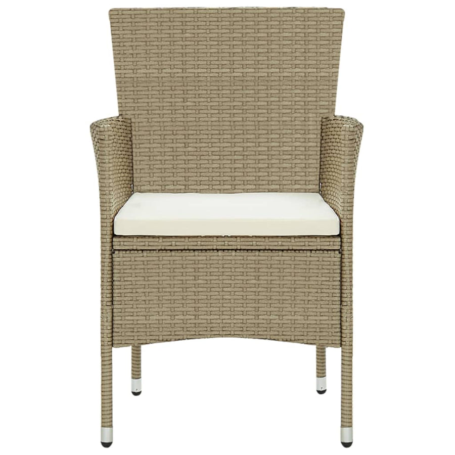 11 Piece Garden Dining Set Poly Rattan Beige