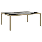 11 Piece Garden Dining Set Poly Rattan Beige