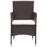 11 Piece Garden Dining Set Poly Rattan Brown - 45-Degree Angle