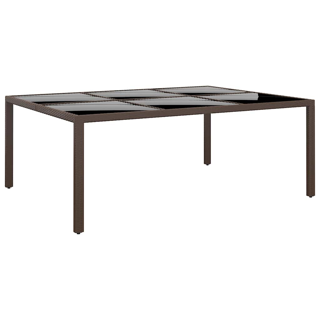 11 Piece Garden Dining Set Poly Rattan Brown