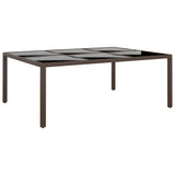 11 Piece Garden Dining Set Poly Rattan Brown - Rear View