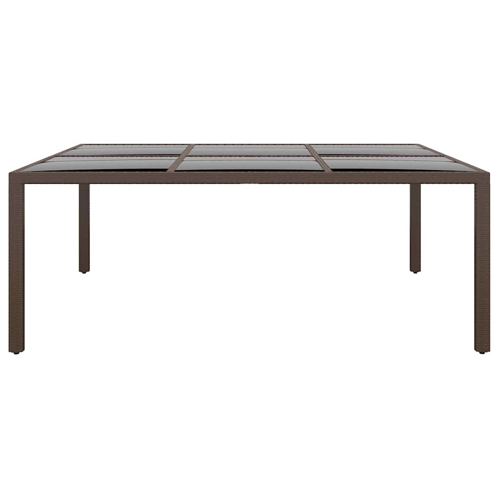 11 Piece Garden Dining Set Poly Rattan Brown
