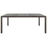 11 Piece Garden Dining Set Poly Rattan Brown - Close-Up Angle
